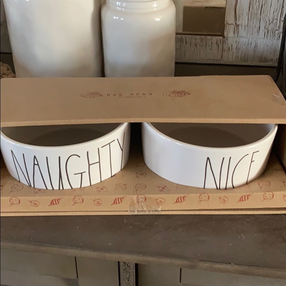 Rae Dunn Christmas dog bowls